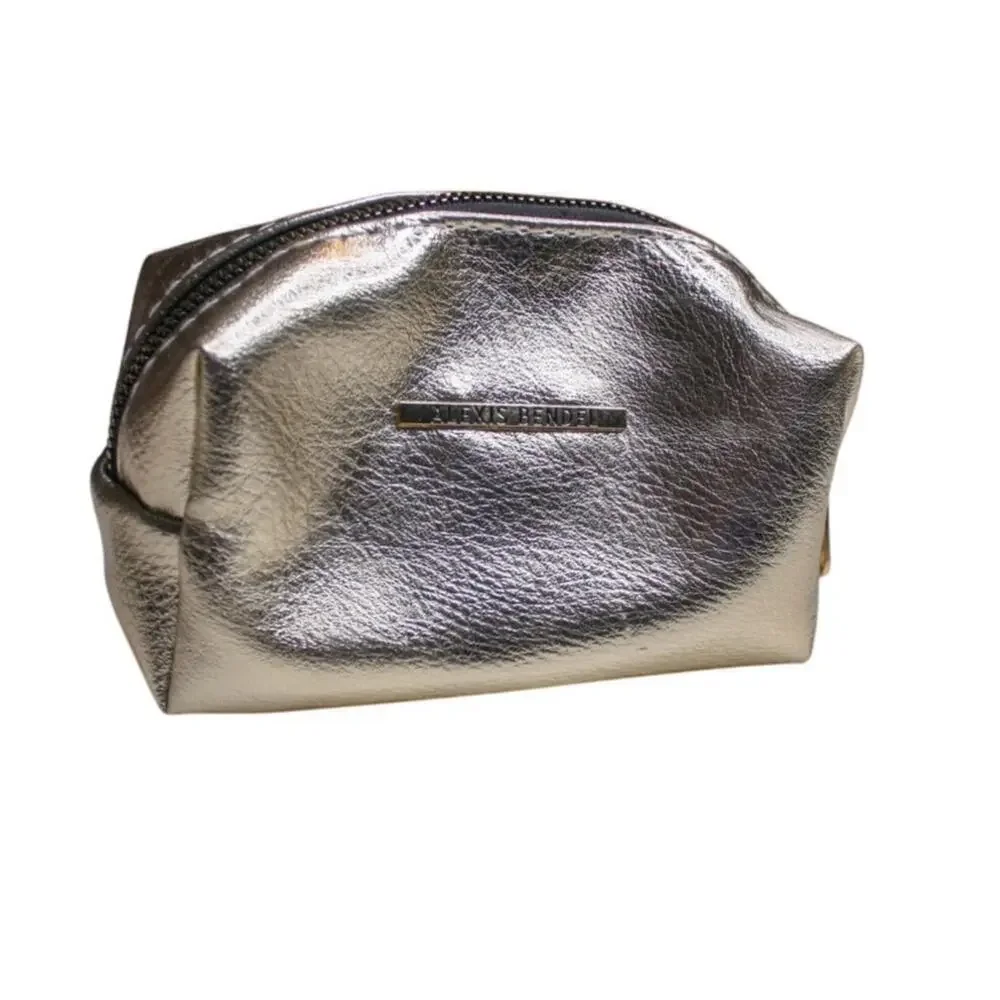 Alexis Bendel Metallic Gold Cosmetics Bag Make Up Pouch Small Bag
